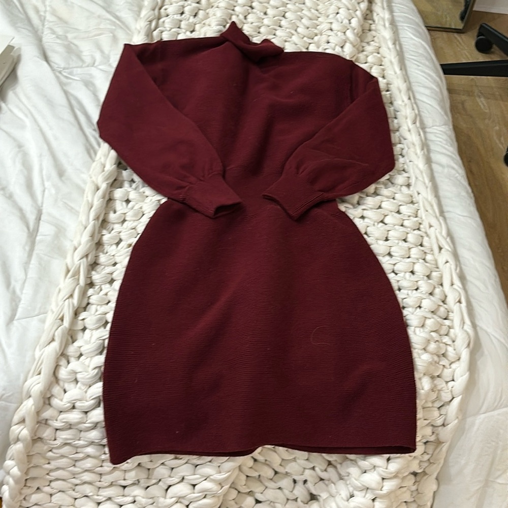 Burgundy sweater dress